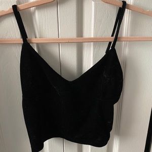 Pacsun Velvet Black Crop Top